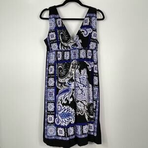 Enfocus Studio Women's Sleeveless Boho Floral Print Midi Dress Purple Size 12